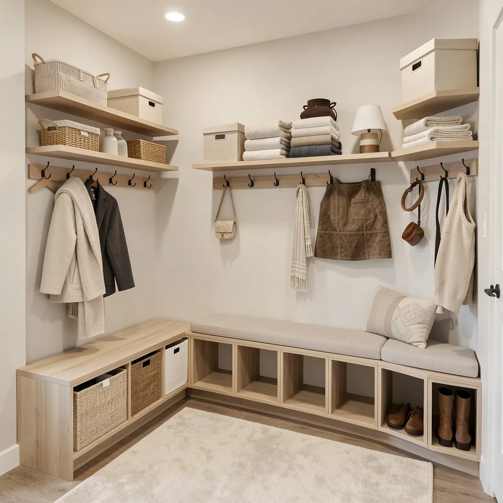 Entryway bench with storage